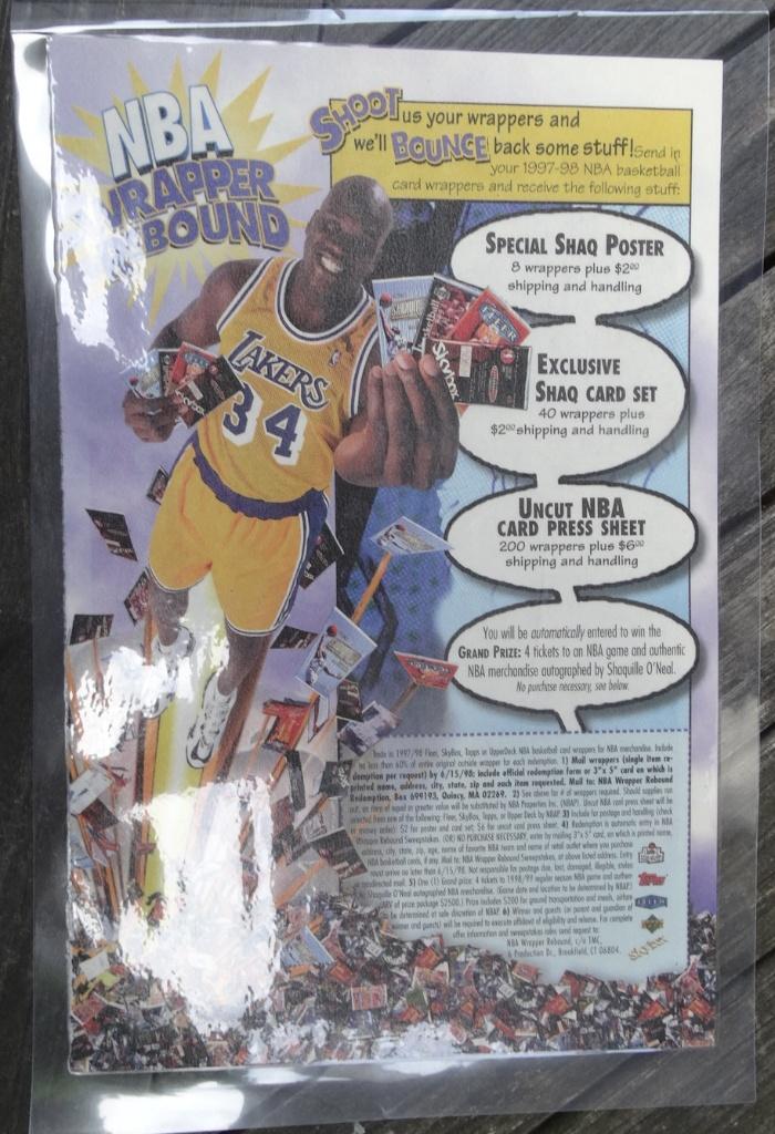 97-98 Mail-in set Shaq . O'Neal wrapper exchange USA only, Verzenden, Nieuw, Overige typen