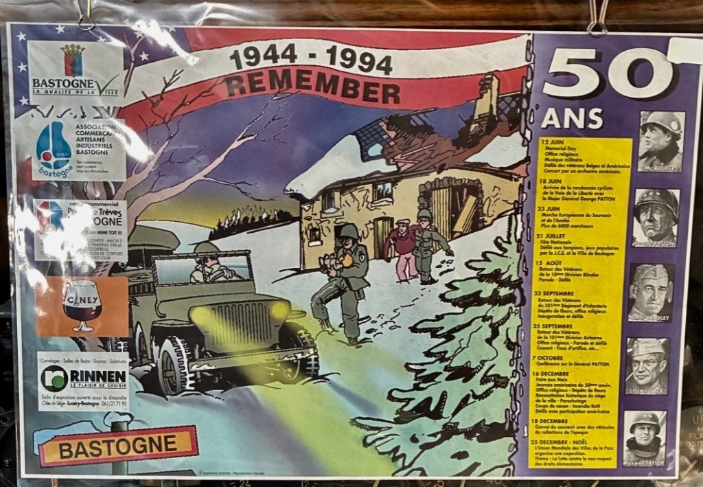 Bastogne 50 ans Remember 1944-1994., Collections, Enlèvement ou Envoi, Armée de terre, Photo ou Poster