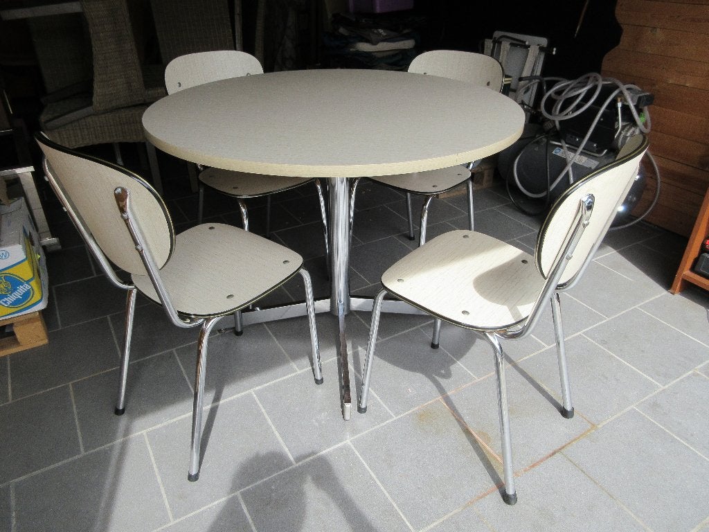Vintage ronde keukentafel formica zonder stoelen, Huis en Inrichting, Ophalen