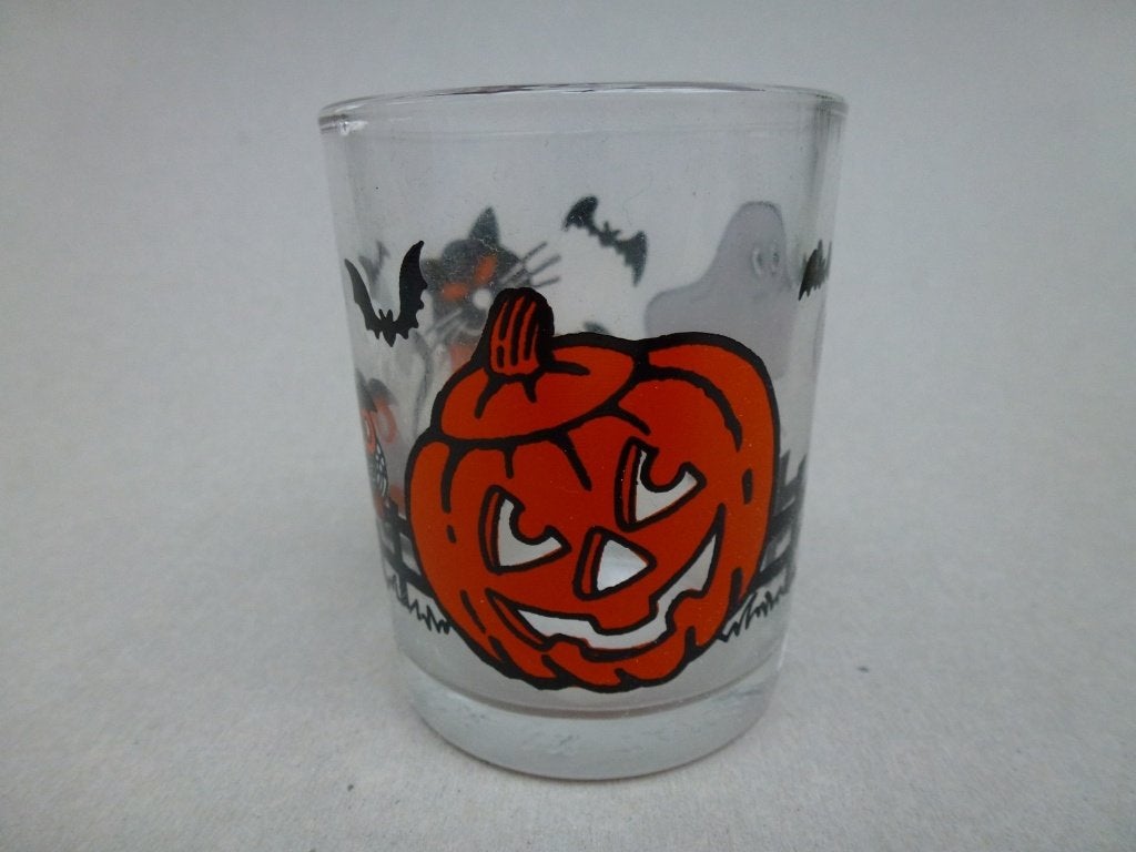 verre d'Halloween pour bougie, citrouille, chauves-souris, Enlèvement ou Envoi, Neuf, Décoration