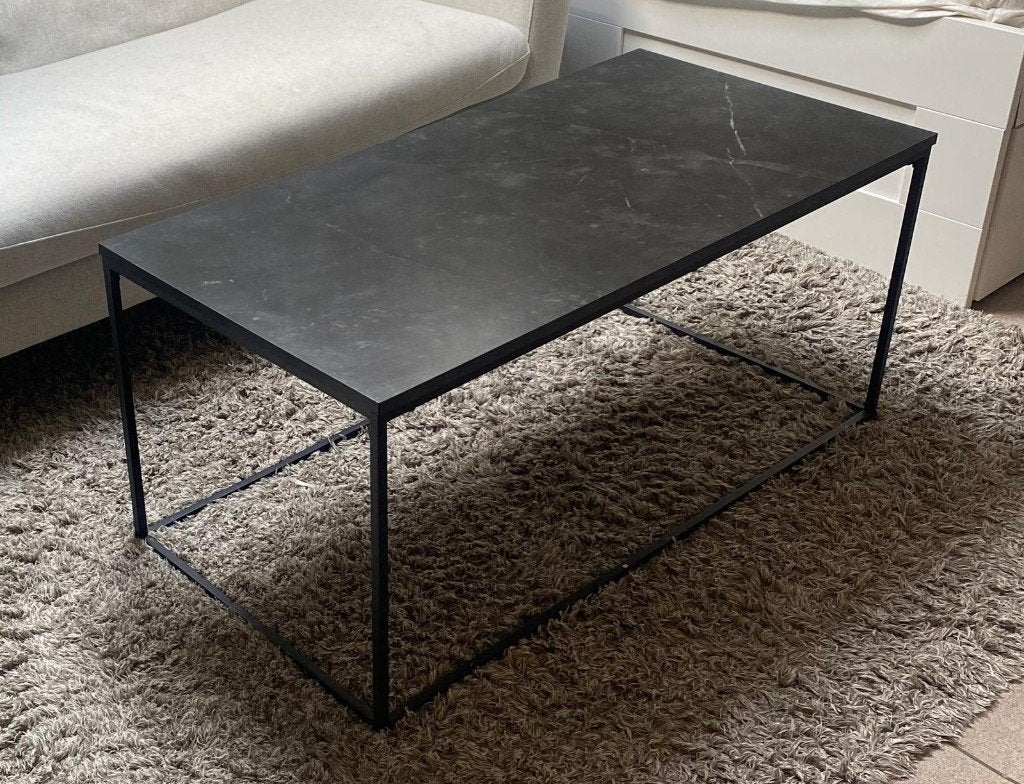 Salontafel, zwarte marmer look, Huis en Inrichting, Tafels | Salontafels, Ophalen, 50 tot 100 cm, 50 tot 100 cm, Zo goed als nieuw