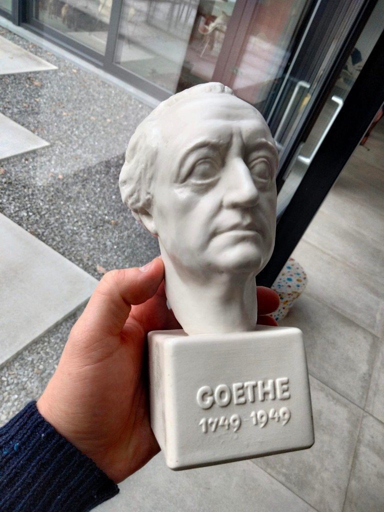 1960s vintage buste beeldje Rosenthal porselein Goethe, Antiek en Kunst, Kunst | Overige Kunst, Ophalen of Verzenden