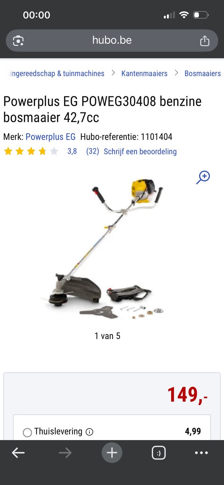 Bosmaaier benzine met extra kop., Tuin en Terras, Bosmaaiers, Ophalen, Zo goed als nieuw, 10 tot 30 cm, Benzine