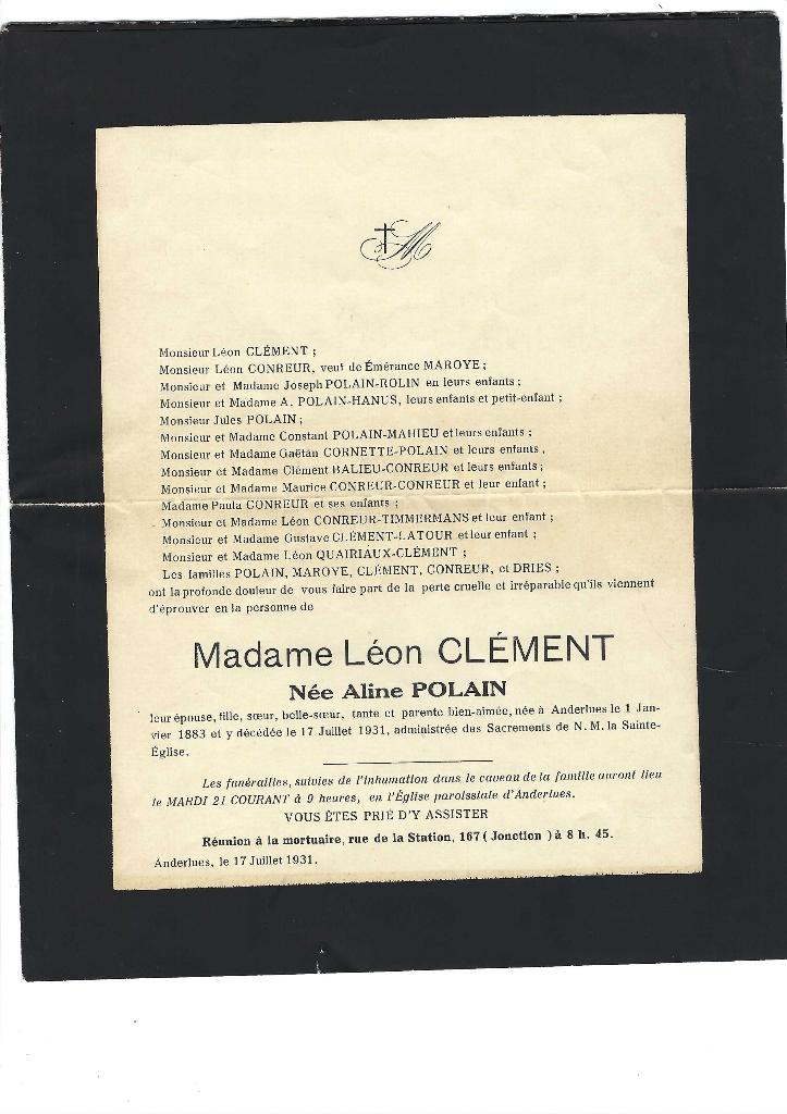 Faire part de décès, Envoi