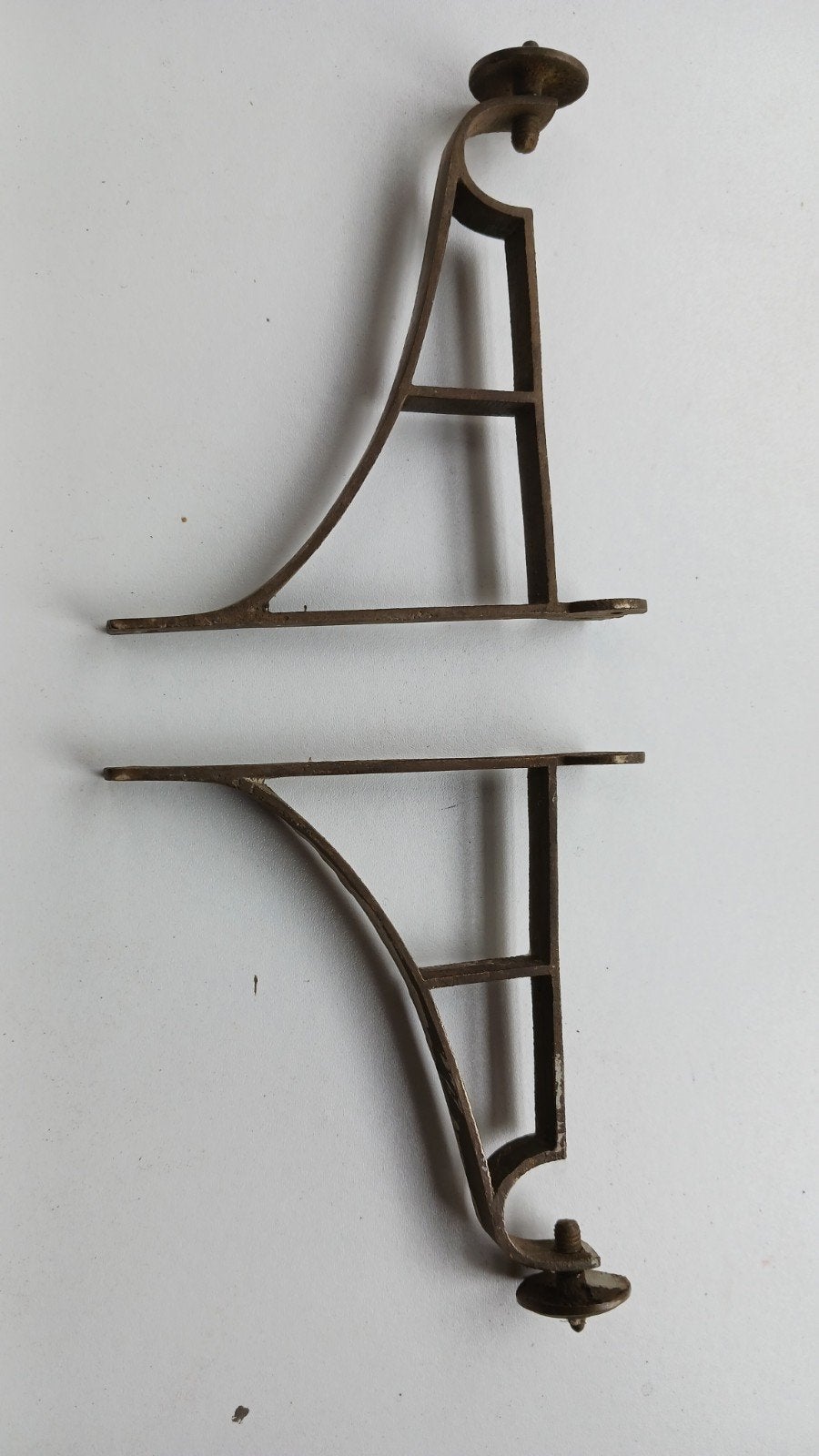 SUPPORTS DE RIDEAUX EN CUIVRE ANTIQUE 2 PIÈCES, Enlèvement ou Envoi