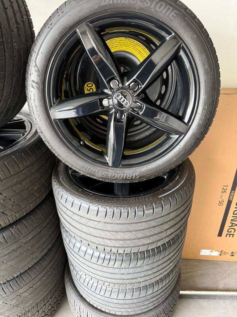 18" ALU AUDI SPORT- S-LINE 245.40.18 BRIDGESTONE BLACK, Auto-onderdelen, Banden en Velgen, Banden en Velgen, Zomerbanden, 18 inch