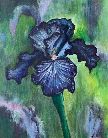 « Iris » (Peinture acrylique de Kuijken, 24 x 30 cm), Enlèvement ou Envoi