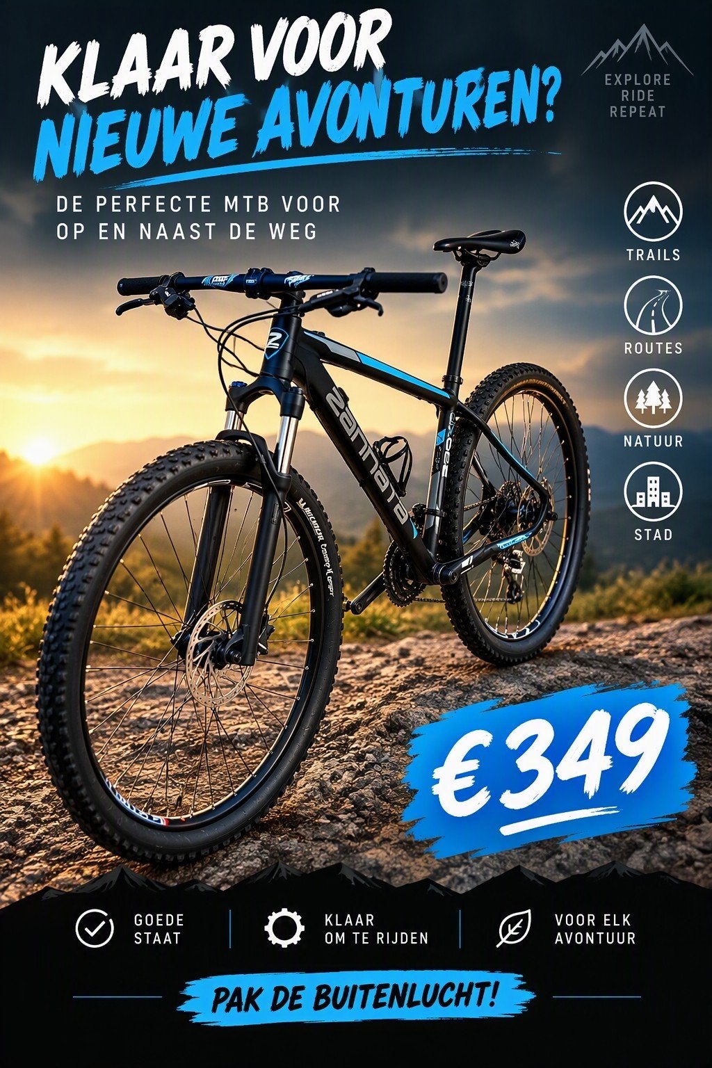 Mountainbike MTB Zannata 29 inch MTB, Fietsen en Brommers, Hardtail, Ophalen, Zo goed als nieuw, Schijfrem