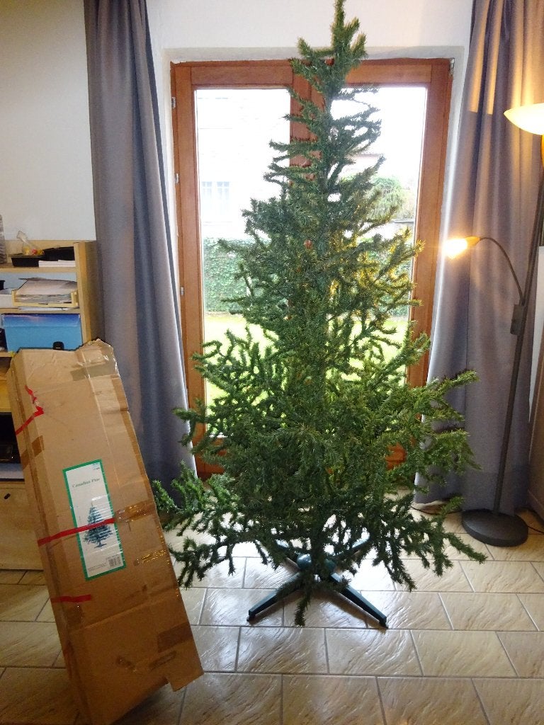Vintage plastieken kerstboom, Ophalen
