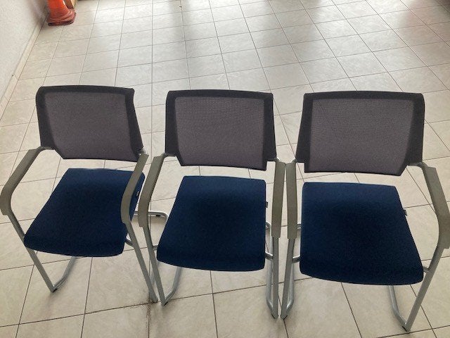 3x kantoorstoel, Huis en Inrichting, Ophalen, Gebruikt, Drie, Blauw