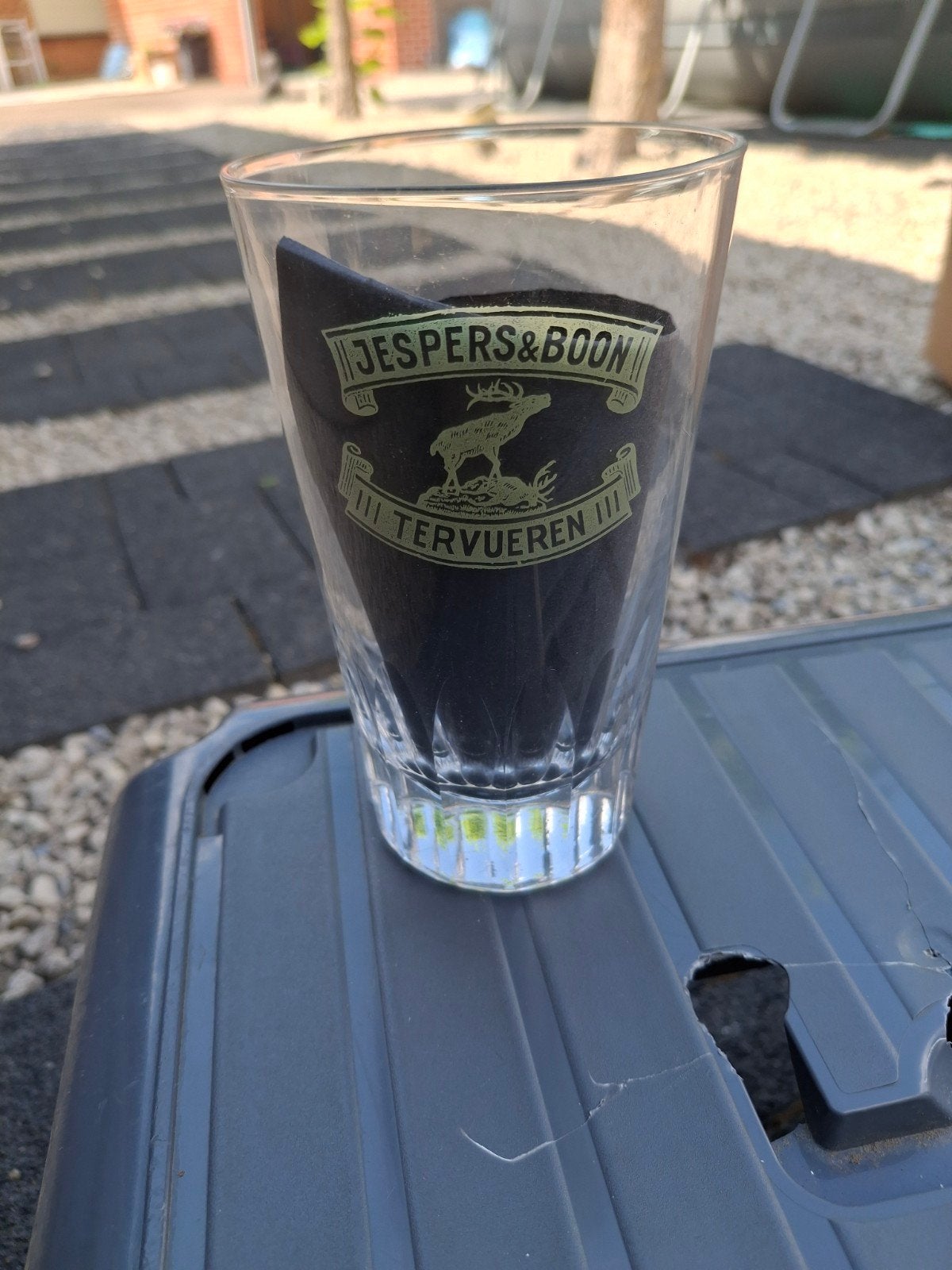 Oud gezuurd bierglas jespers en boon tervueren, Ophalen of Verzenden