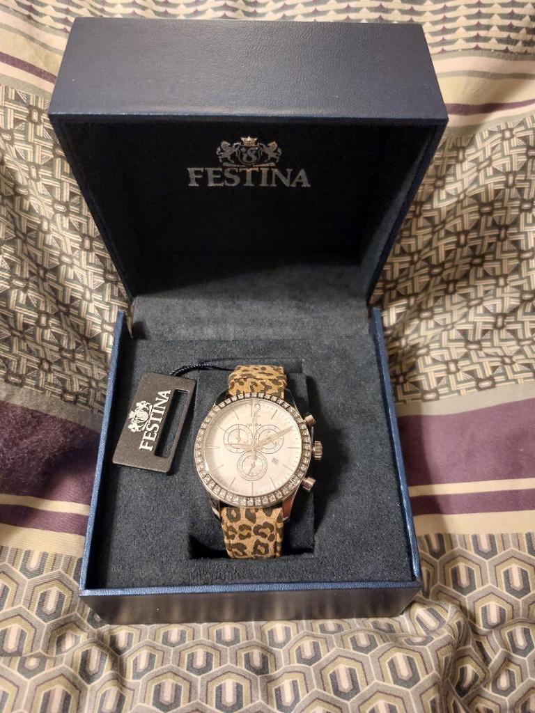 Festina Horloge Dames Verlaagde Prijs, Overige merken, Leer, Staal, Polshorloge