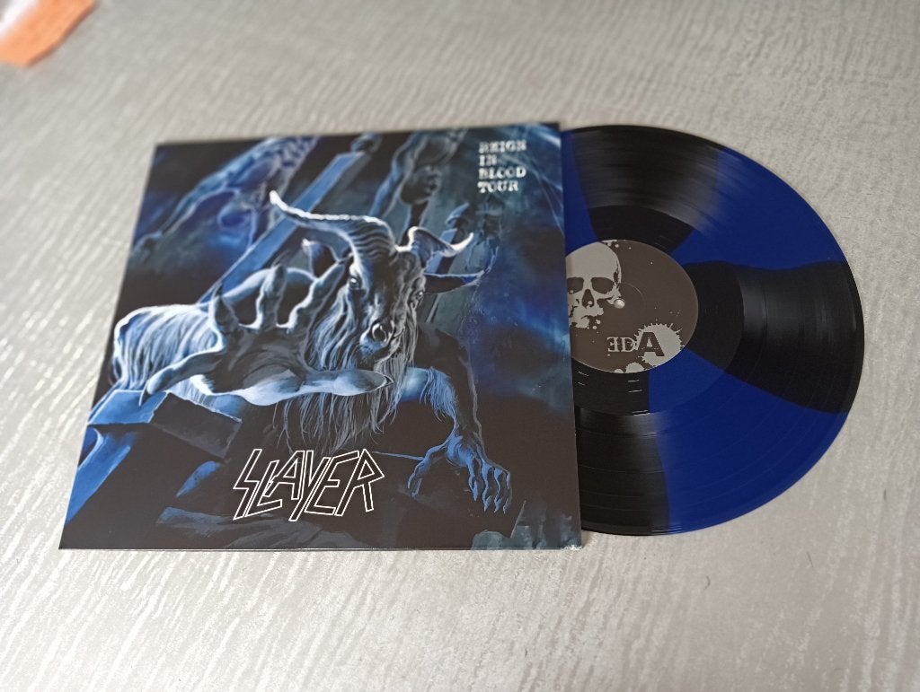 Slayer  Lp  Reign in Blood Tour - black/blue vinyl, LP, Heavy metal, Colored vinyl, Ophalen of Verzenden