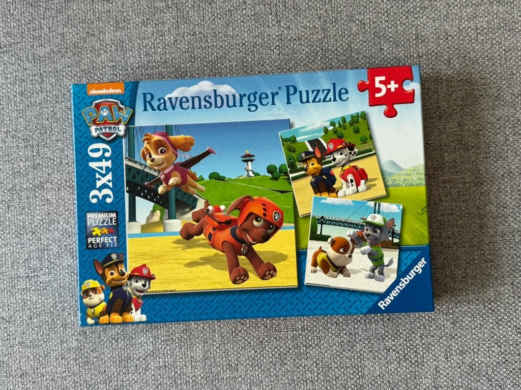 193. Puzzel - Nickolodeon - Paw Patrol - 3x49 stuks, Ophalen of Verzenden, 10 tot 50 stukjes, Zo goed als nieuw, 4 tot 6 jaar