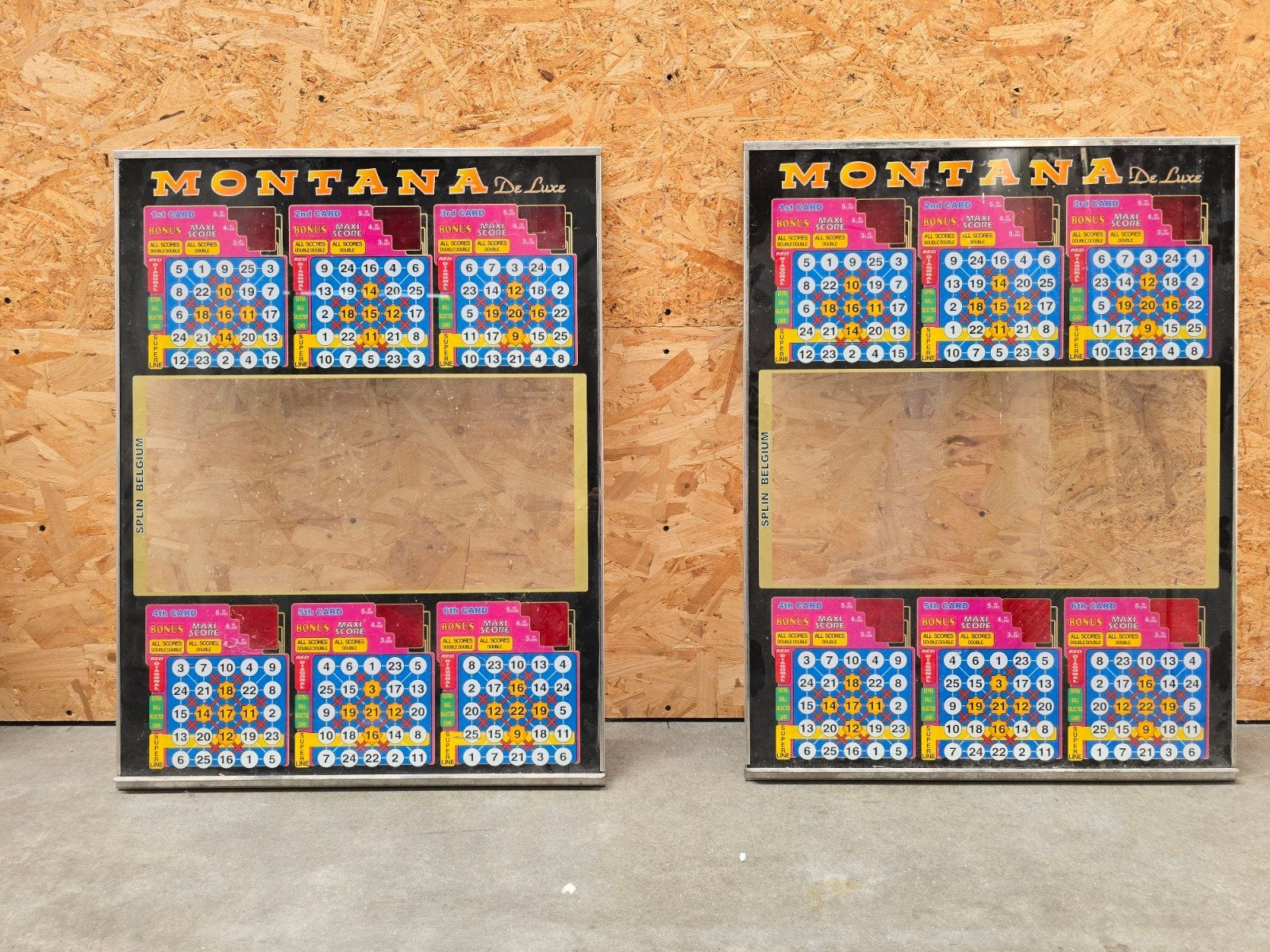 Twee Montana flipperkast glasplaten., Gebruikt, Overige soorten, Flipperkast, Ophalen