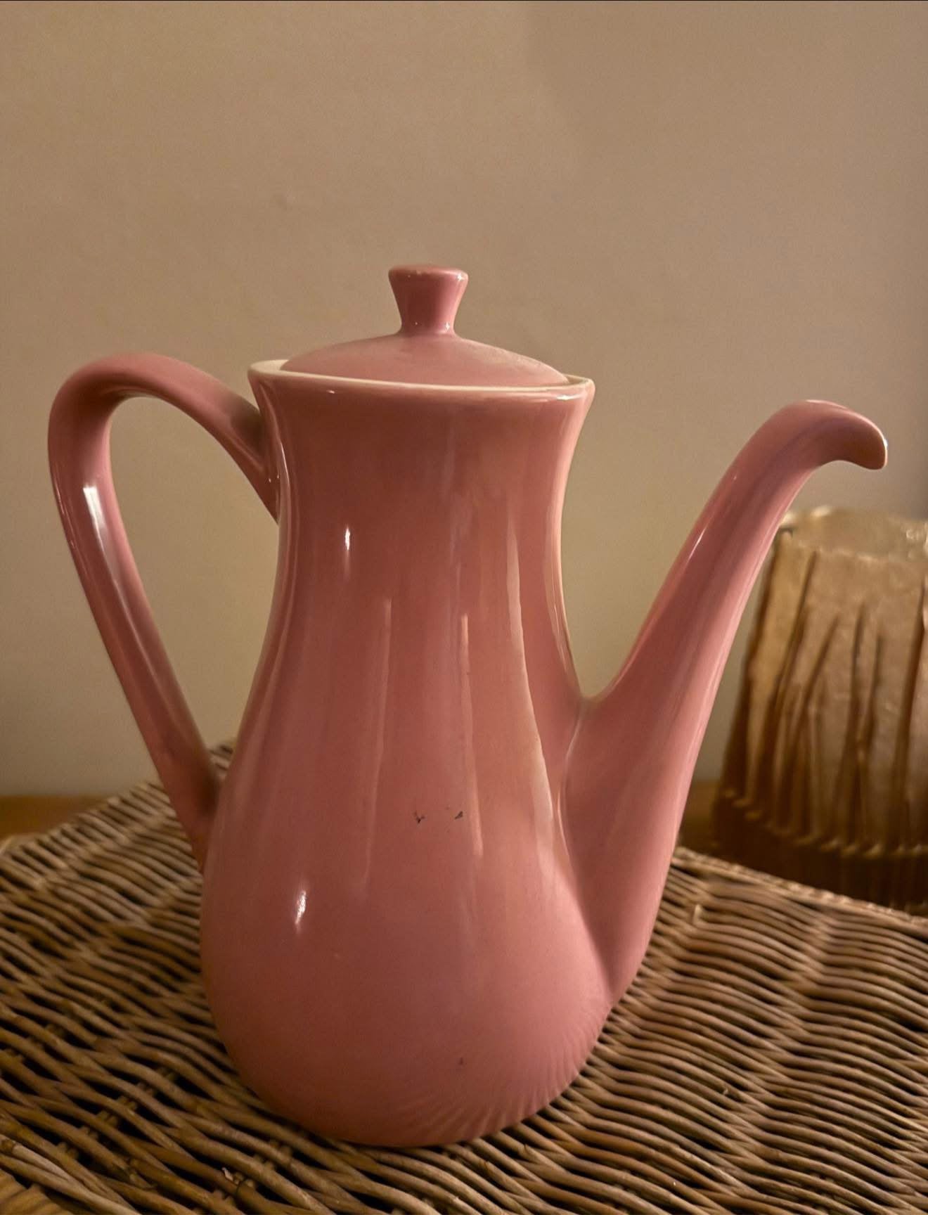 « Cafetière vintage en céramique rose, années 50/60, Enlèvement ou Envoi