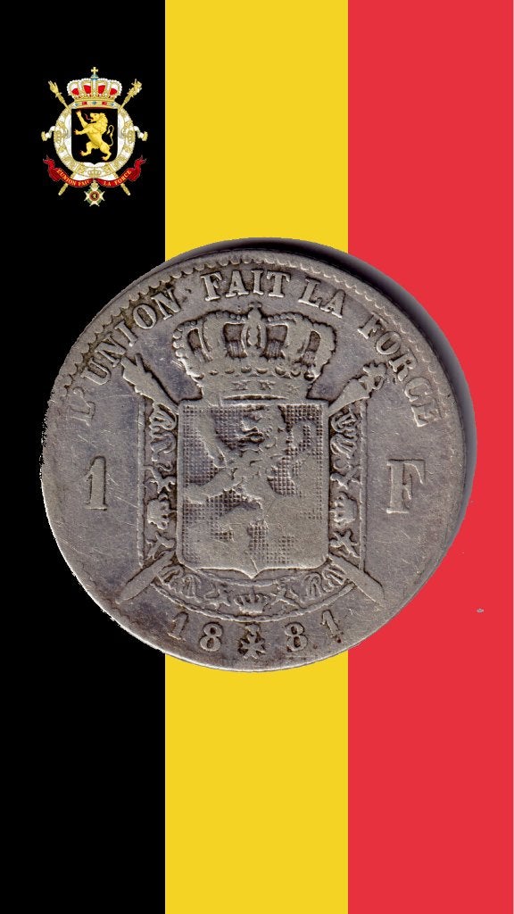 RARE 1 franc 1881 FR - Léopold II, Enlèvement ou Envoi, Monnaie en vrac, Argent, Argent