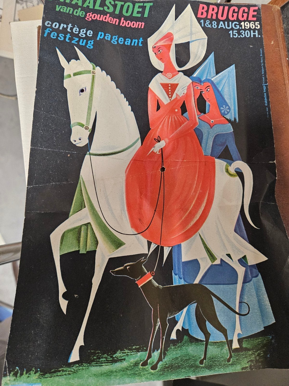 Affiche Brugge 1965, Antiek en Kunst, Kunst | Litho's en Zeefdrukken, Ophalen of Verzenden