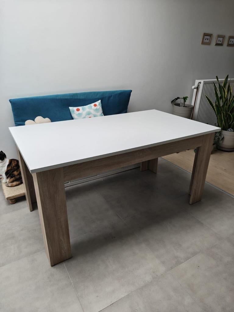 Table blanche, Maison & Meubles, 150 à 200 cm, Cinq personnes ou plus, Comme neuf, Enlèvement