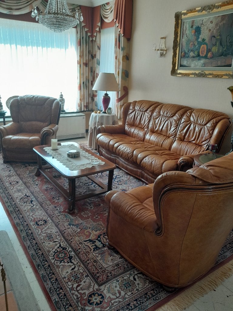 Salon (zetels), Huis en Inrichting, Ophalen, Zo goed als nieuw, Leer, Vintage