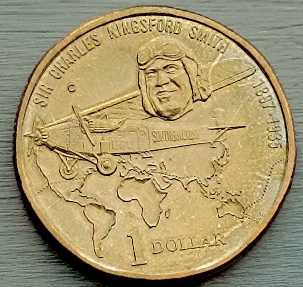 munt Australie 1 dollar 1997 C:Charles Kingsford Smith, Timbres & Monnaies, Enlèvement ou Envoi