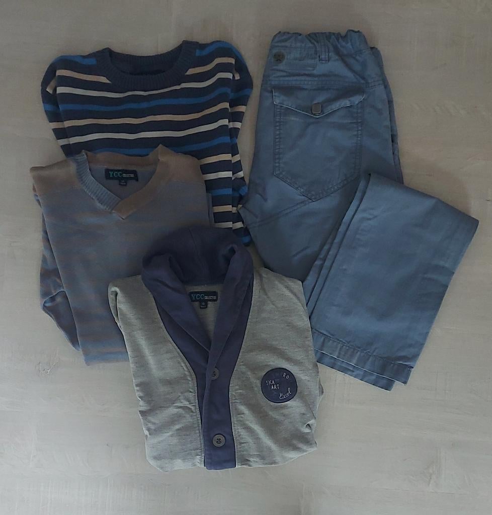 4 stuks YCC (2 truien, 1 vest, 1 broek) 14 jaar oud/164 cm, Ophalen, Gebruikt, Setje, Jongen