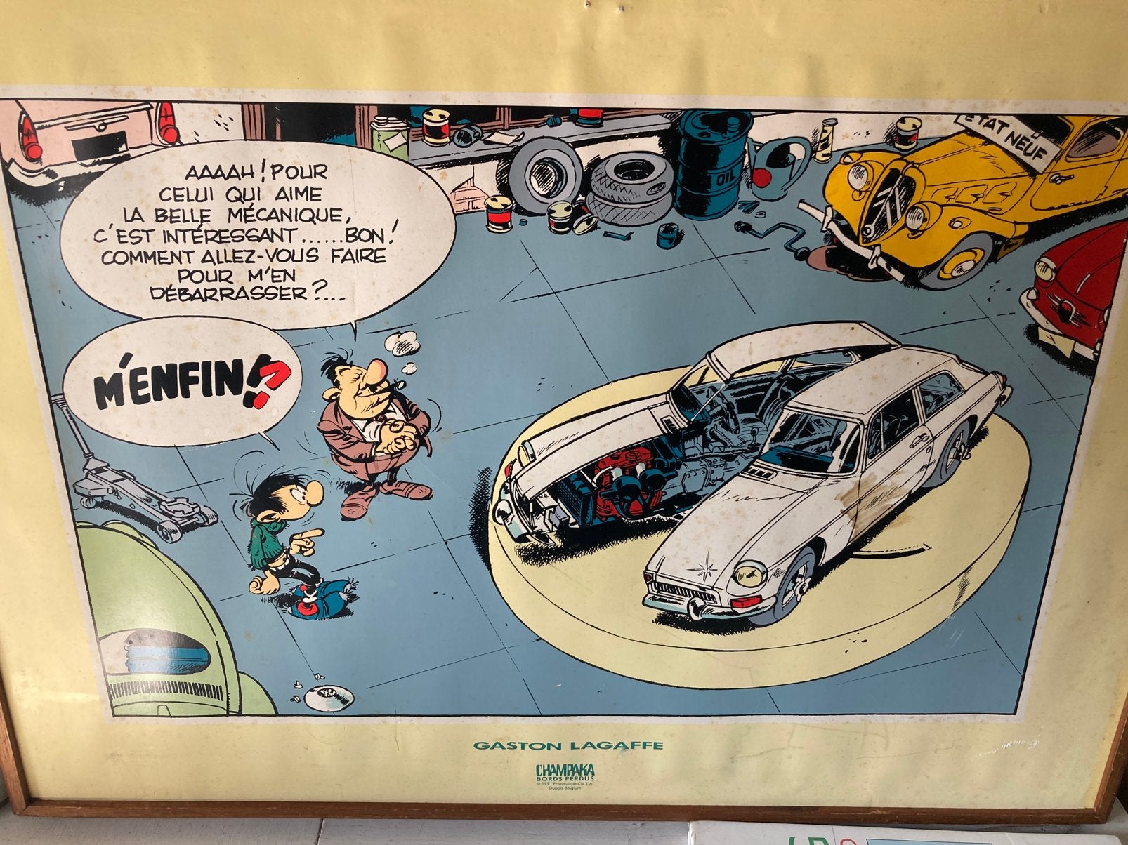 Sérigraphie Gaston Lagaffe- Franquin- MG GT Champaka Dupuis, Antiquités & Art, Enlèvement, Portraits et figures, Sérigraphie