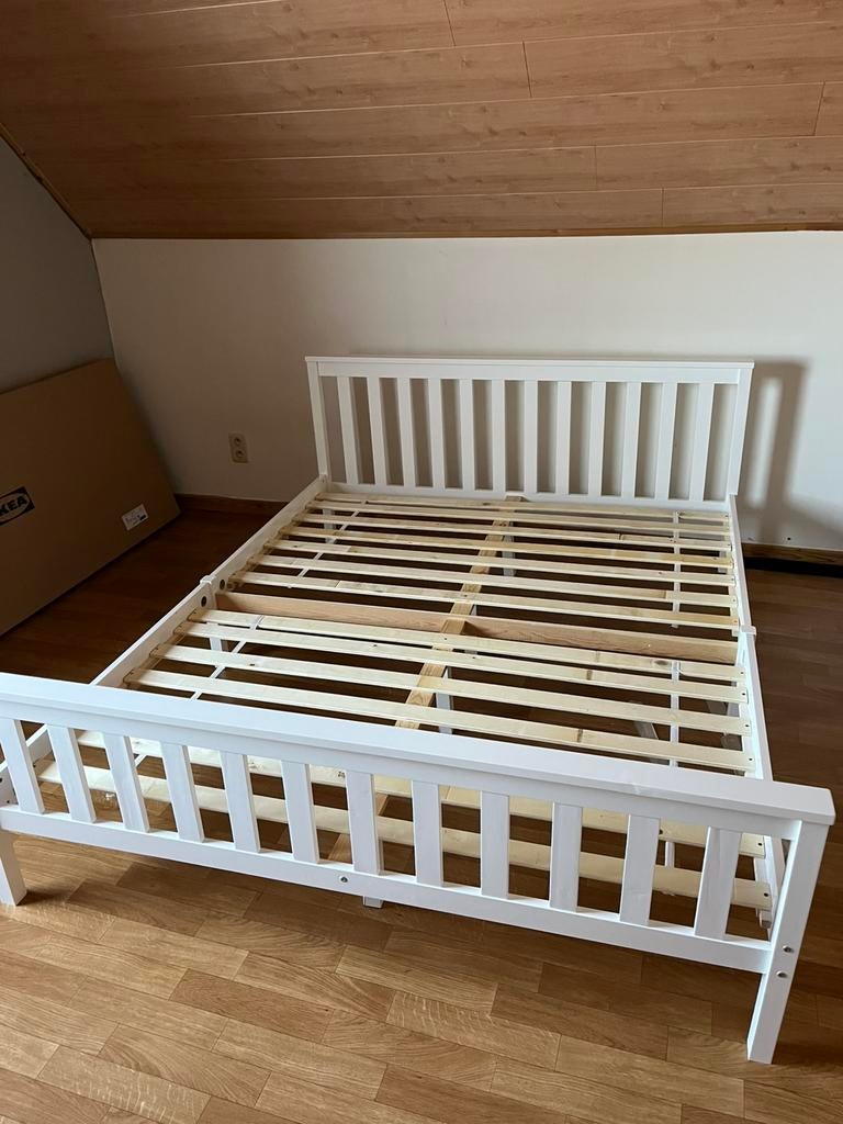 Tweepersoonsbed 160x200, Ophalen, Zo goed als nieuw, Hout