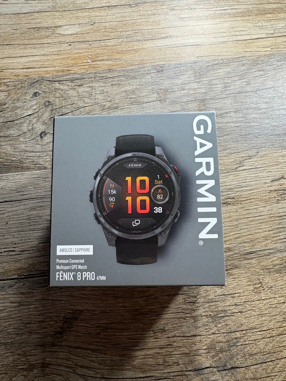 Garmin Fenix 8 pro 47mm MET GARANTIE, Handtassen en Accessoires, Ophalen, Gebruikt, Stappen, Zwart