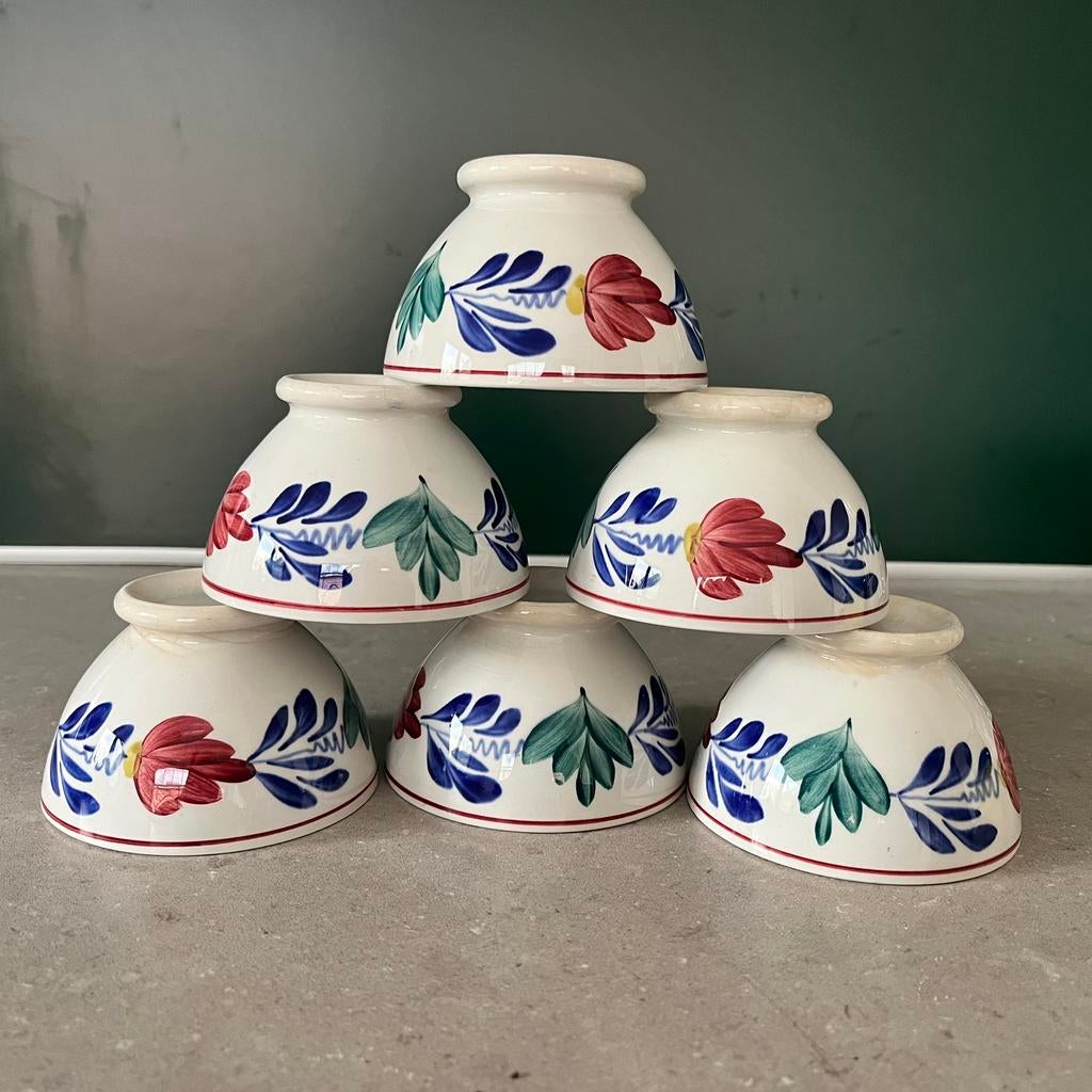 6 kleine vintage kommetjes /spoelkommetjes Boerenbont, Antiek en Kunst, Antiek | Servies los, Ophalen of Verzenden