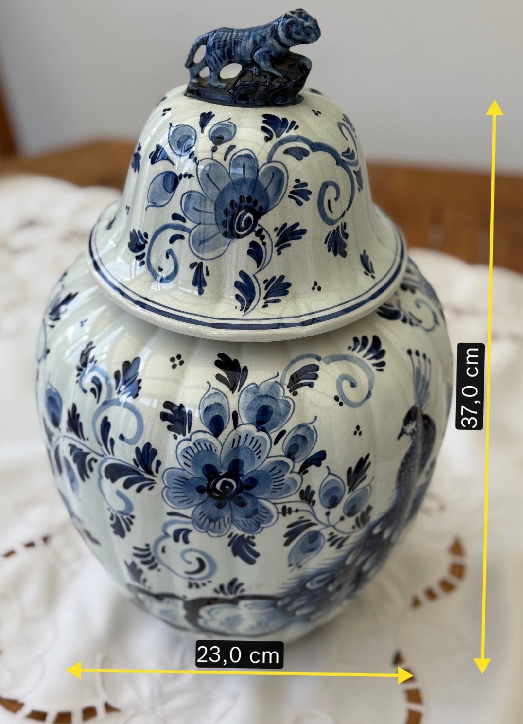 vintage Delfts blauwe dekselvaas, Ophalen