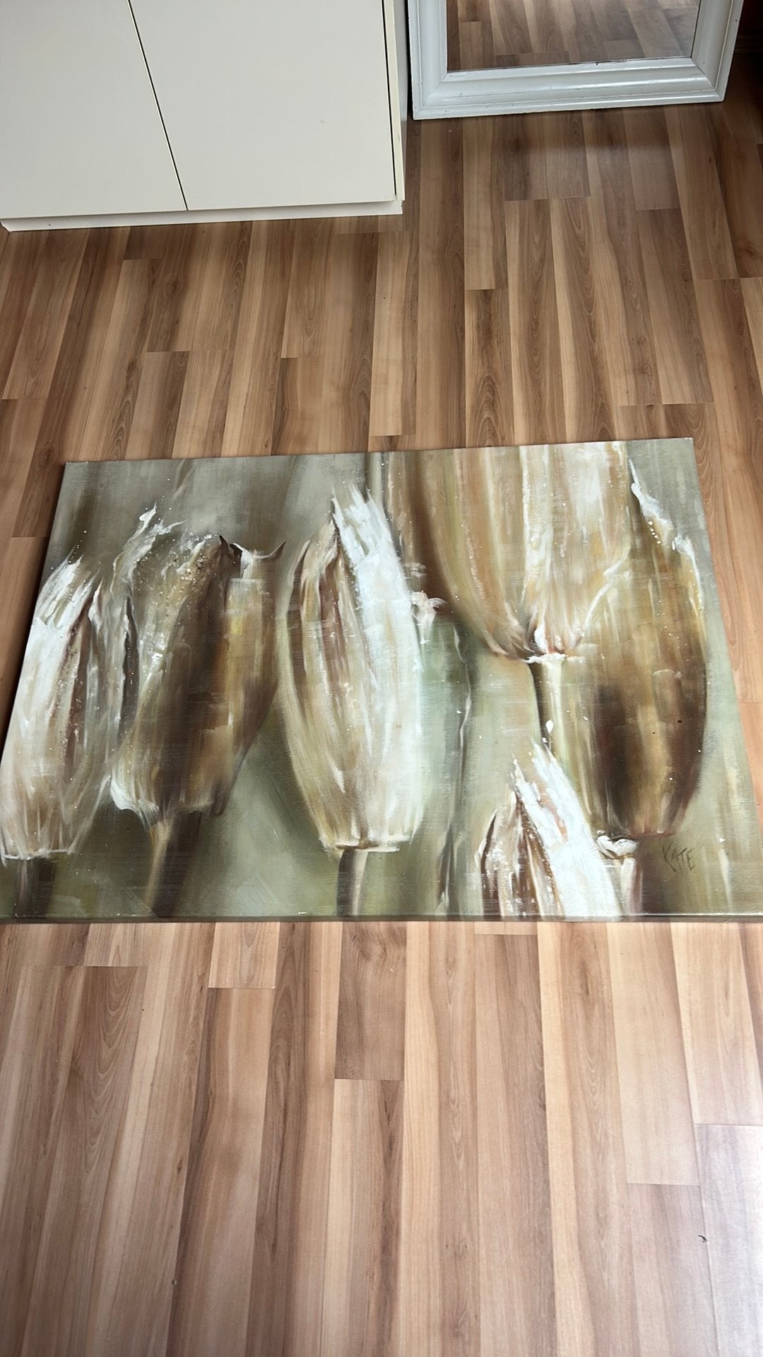 Origineel schilderij van kunstenares, Antiquités & Art, Œuvre originale, Peinture à l'huile, Expressionniste, Enlèvement