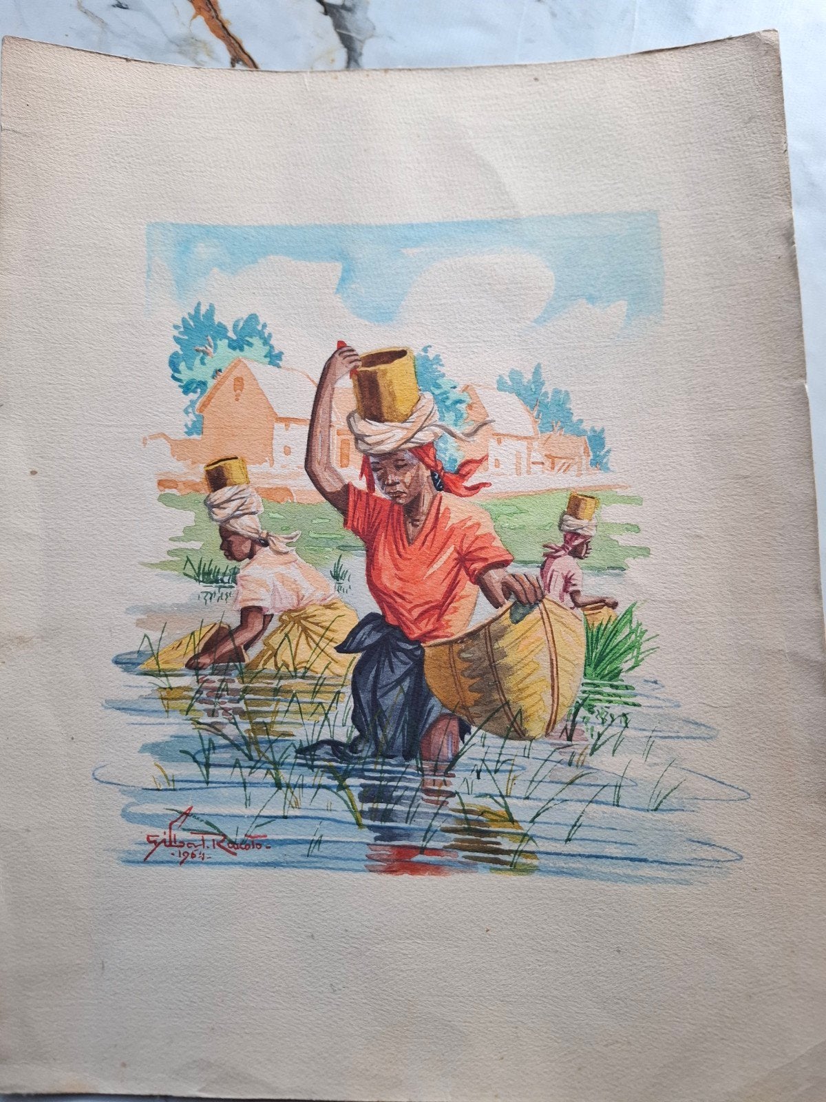 Aquarelle Malgaches.  Gilbert Rakoto, Enlèvement