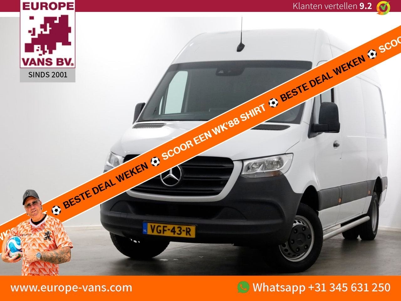 Mercedes-Benz Sprinter 516 CDI 163pk 7G Automaat L2H2 Airco/, Automaat, Wit, Mercedes-Benz, Bedrijf