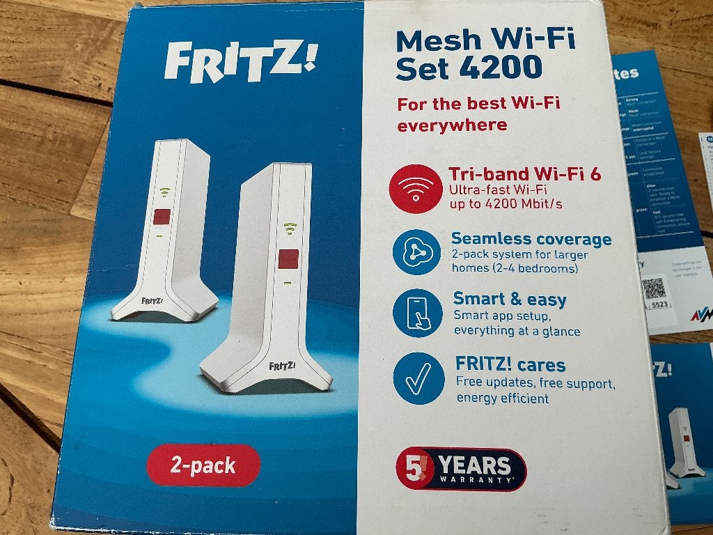 Fritz 4200 mesh wifi set 2 pack dus 2x3000AX  ., Computers en Software, WiFi-versterkers, Ophalen of Verzenden, Nieuw, Fritz!