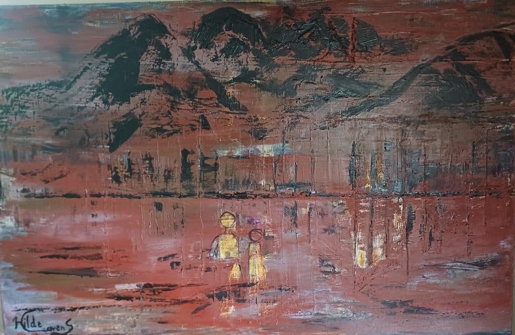 Groot schilderij olieverf paletmes, nieuw., Antiek en Kunst, Ophalen