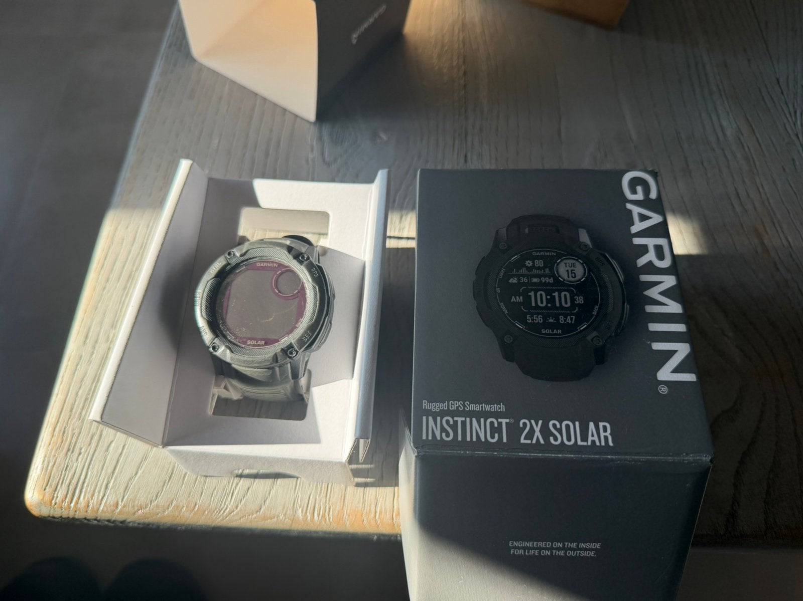 Garmin instinct 2x solar, Ophalen, Zo goed als nieuw, Waterdicht, Grijs