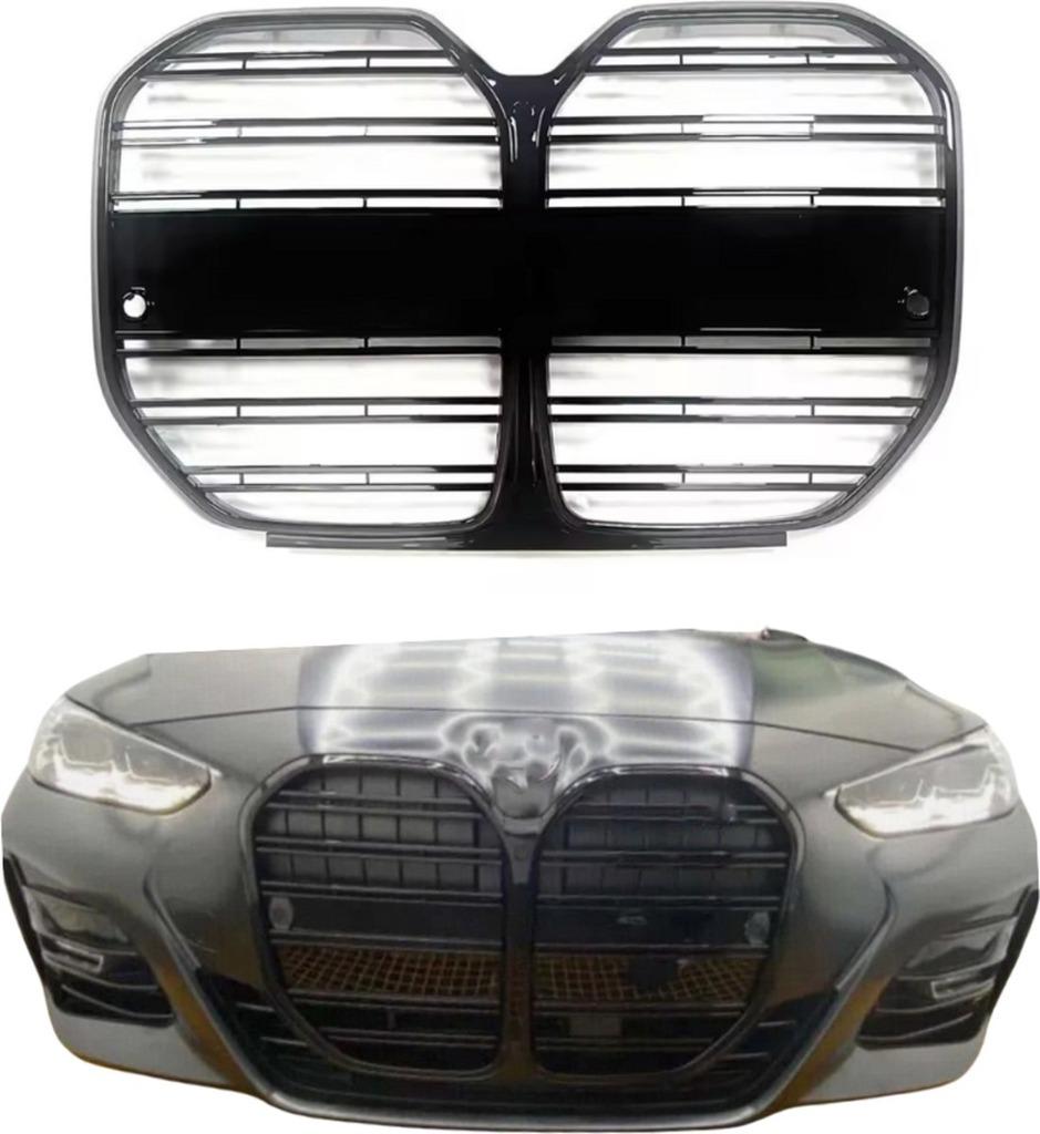 NIEUWE frontgrille BMW i4 G26 hoogglans zwart dubbele spaken, Voor, Nieuw, Ophalen of Verzenden, Bumper