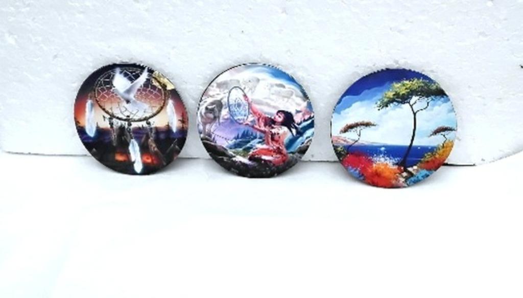 magnet , aimant , pour frigo , indienne , paysage (lot de 3, Enlèvement ou Envoi, Neuf