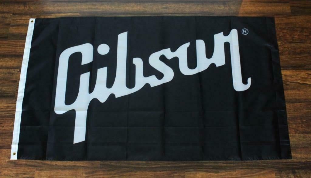 Drapeau promotionnel Gibson - 90 cm x 60 cm - Drapeau Gibson, Enlèvement ou Envoi, Comme neuf, Guitare électrique