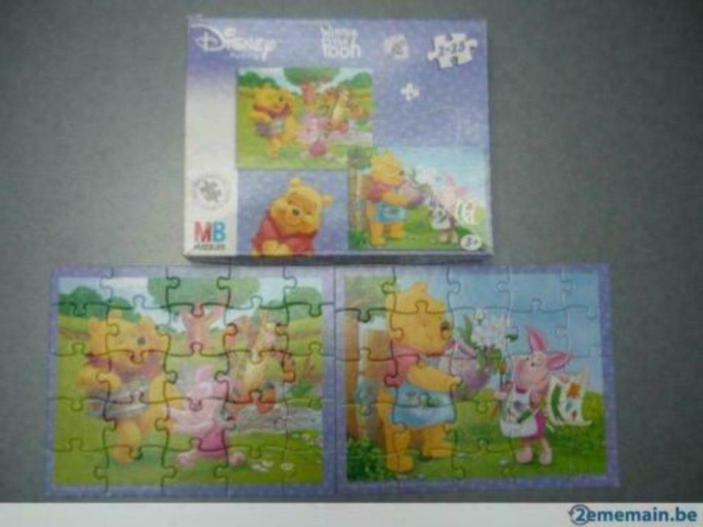 Puzzles Winnie The Pooh de MB Puzzles, Enlèvement ou Envoi, 10 à 50 pièces, Utilisé