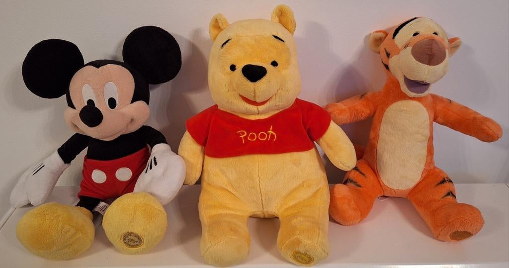 Peluches Mickey Mouse Winnie Tigrou, Collections, Enlèvement ou Envoi, Mickey Mouse, Comme neuf, Peluche