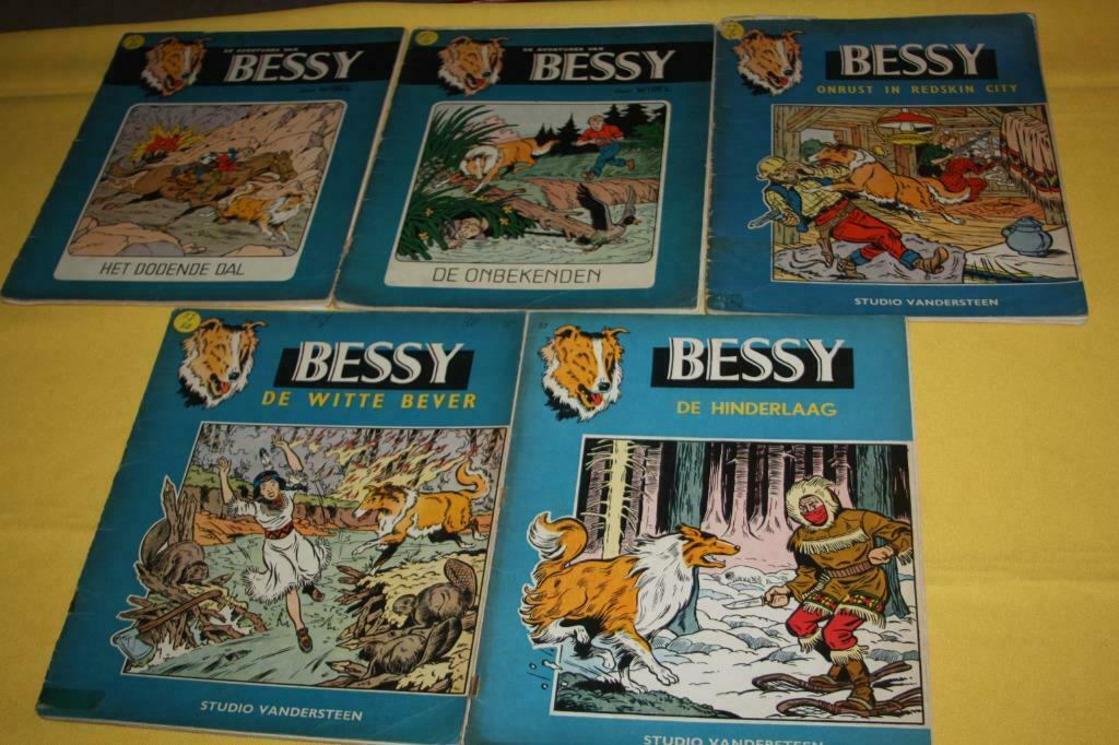 lot 5x 1e drukken Bessy ( zeer slechte staat) +- 1960, Gelezen, Willy Vandersteen, Ophalen of Verzenden, Meerdere stripboeken