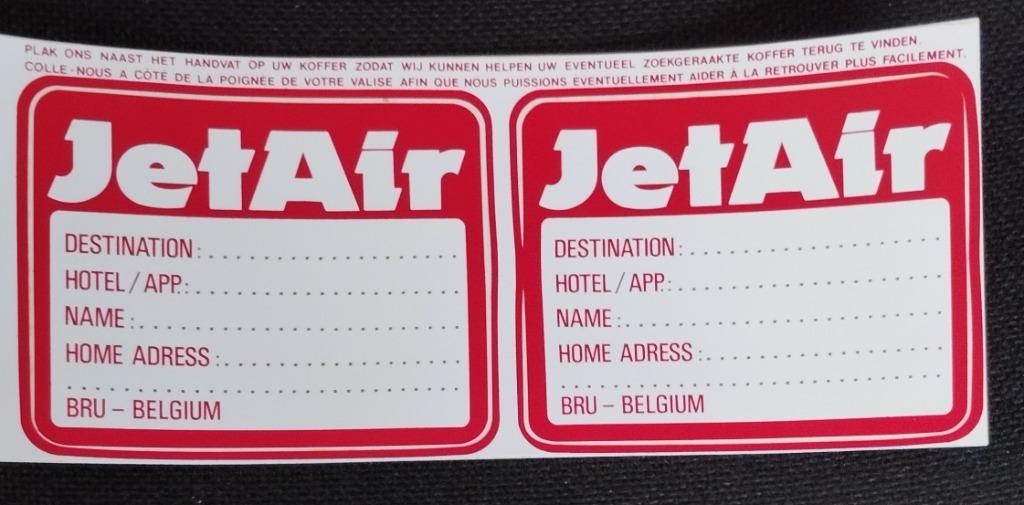 Stickers (bagagelabels) JetAir, Verzenden, Zo goed als nieuw, Merk