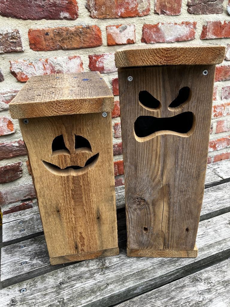 Halloween decoratie – houten lantaarns, Ophalen, Gebruikt