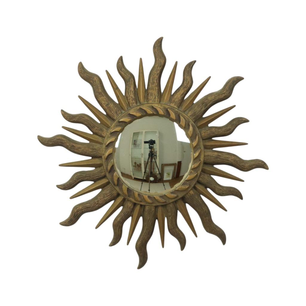 Sixties Sunburst Butler Spiegel Zonnespiegel Bol Glas Hars 4, Ophalen of Verzenden, Rond, Minder dan 50 cm, Minder dan 100 cm