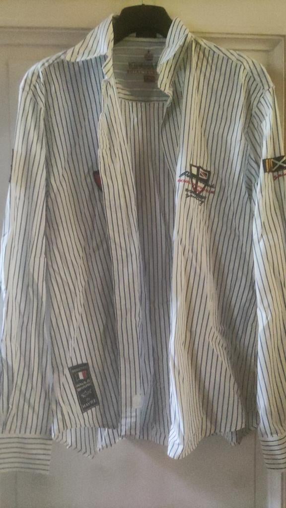 Paul & Shark - blue and white striped shirt, size: 44 > XL, Ophalen of Verzenden, Zo goed als nieuw