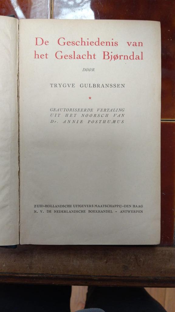 De geschiedenis van het geslacht Bjorndal, Boeken, Ophalen of Verzenden