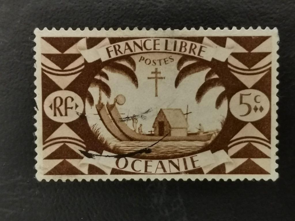 Océanie française 1942 - péniche - France libre, Enlèvement ou Envoi, Affranchi