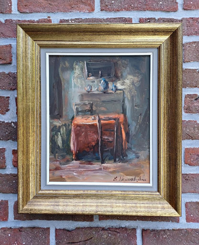 Heel mooi stilleven - Luc Vanmaldeghem - 34 cm x 40 cm, Antiek en Kunst, Ophalen